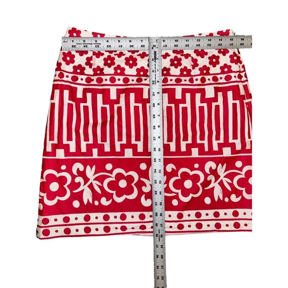 Milly Of New York Women's Pink & White Floral Geometric Mini Skirt Sz‎ 10 - Picture 2 of 7